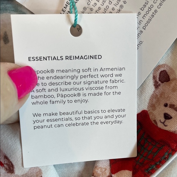 Posh Peanut NWT Holiday Bear Viscose combo Pajama Set size medium - Picture 4 of 13